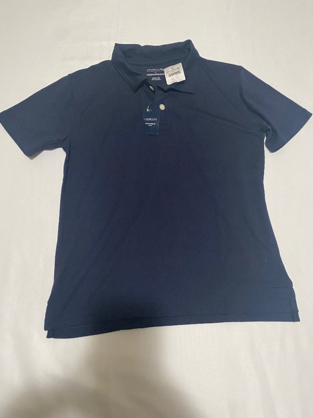NWT Crewcuts by J.Crew Boys Performance Polo Shirt Navy Blue L (10-11)